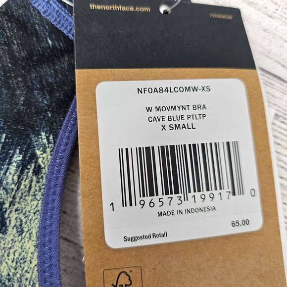 NWT The North Face Women's The Movement Cave Blue Sports‎ Bra Size XS - Picture 2 of 3
